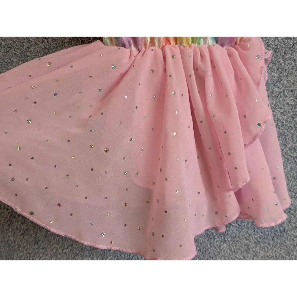 Funnycokid Girls Size 140 / 10 Unicorn Rainbow Sparkle Dress Up Ballet Costume